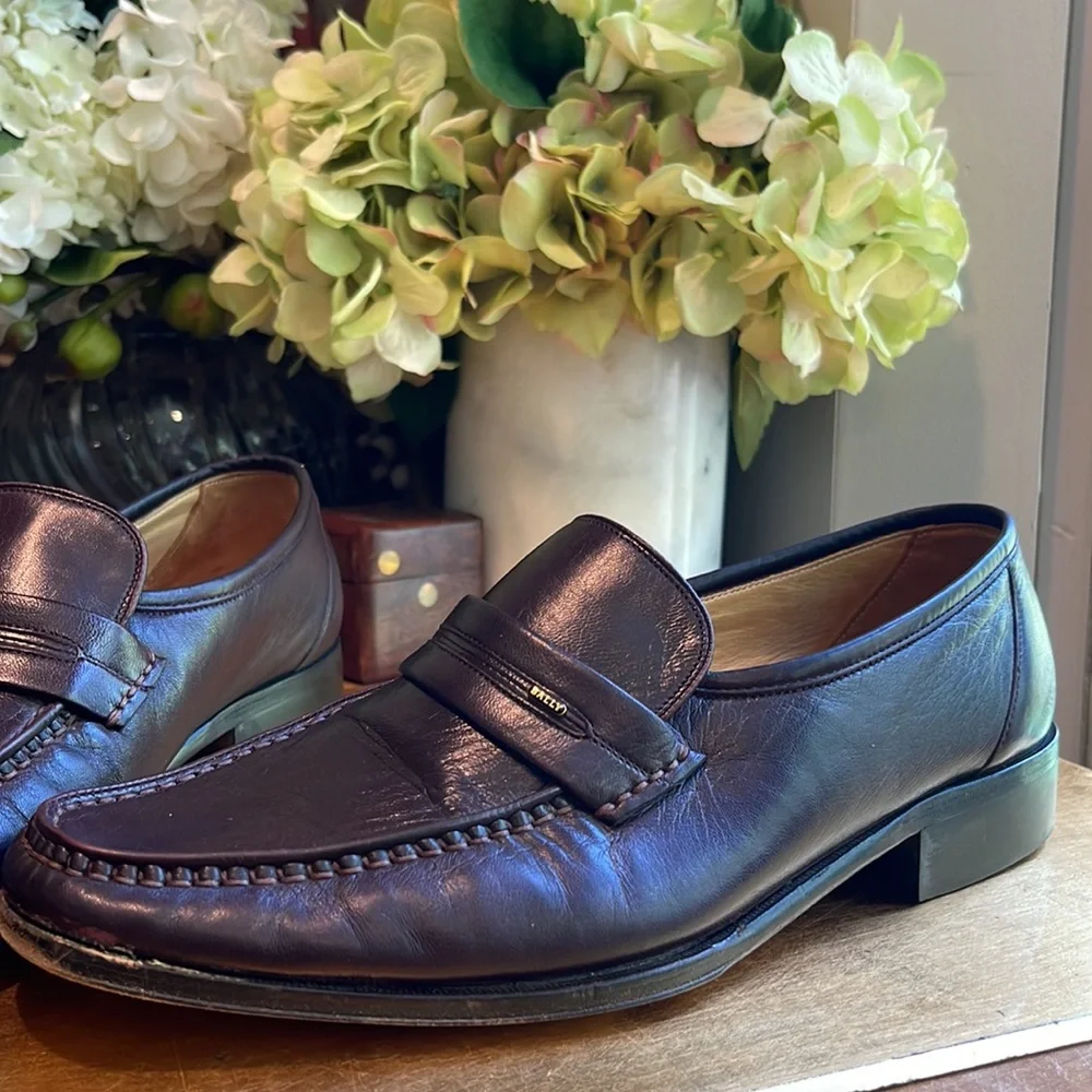 Bally Parawet Burgundy Leather Loafers